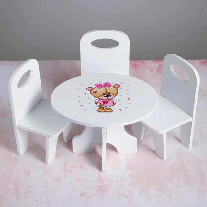 Набор стол+стулья, серия «Мишутки»