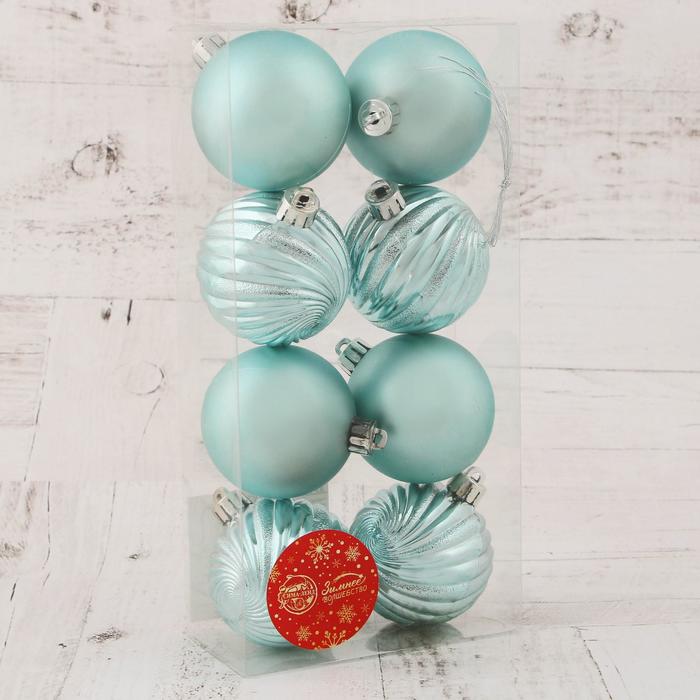 фото Набор шаров пластик d-6 см, 8 шт "ноктюрн" зимнее волшебство