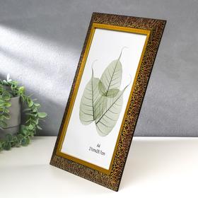 

Фоторамка пластик формат А4 "Золотая паутина на чёрном" 35,8х26,8х1,5 см