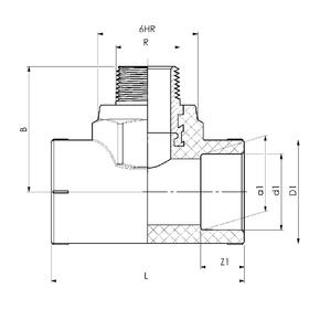 

Тройник PIPELIFE INSTAPLAST, полипропиленовый, d=20 мм х 1/2", наружная резьба, серый