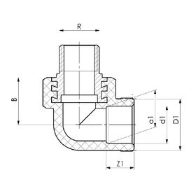 

Угольник PIPELIFE INSTAPLAST, полипропиленовый, 32 мм х 3/4", наружная резьба, белый