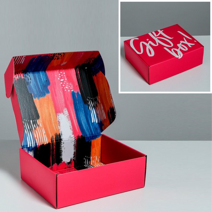 

Коробка подарочная двухсторонняя складная, упаковка, «Gift box», 27 х 21 х 9 см