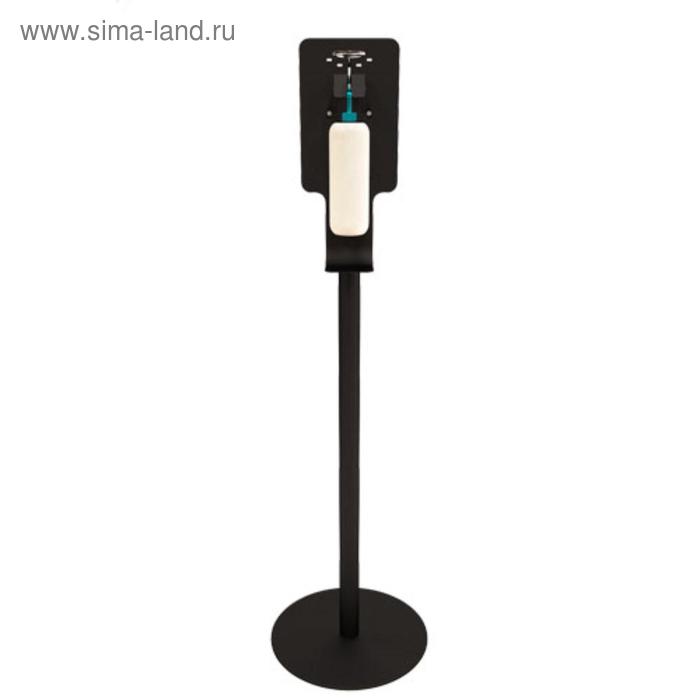Мобильная стойка для дезинфекции рук с держателем и флаконом 1000мл, цвет чёрный