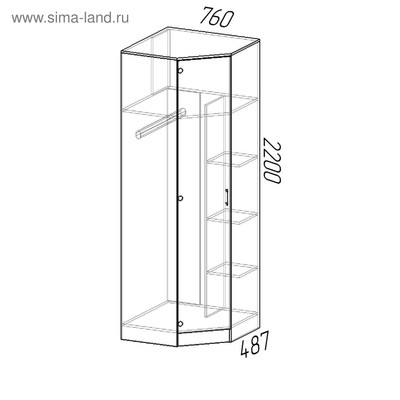Ясень шимо угловой шкаф