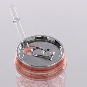 

Охлаждающий стакан 300 мл Hello Summer , сохраняет холод 2 ч, 7х18.5 см, (+трубочка) микс