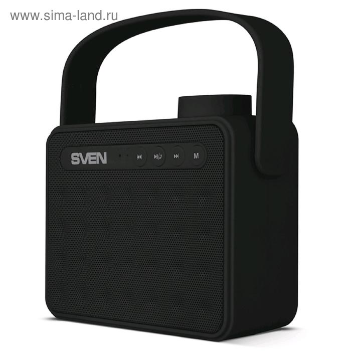 Портативная колонка Sven PS-72 6Вт, FM, AUX, microSD, USB, Bluetooth, 1200мАч, черный