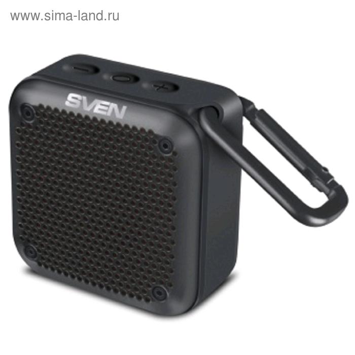 Портативная колонка Sven PS-88 7Вт, FM, AUX, microSD, Bluetooth, 1500мАч, черный