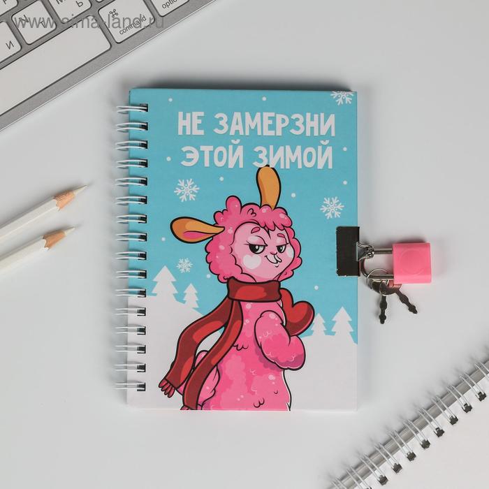 

Блокнот на замочке "Не замерзни этой зимой", А6, 50 л