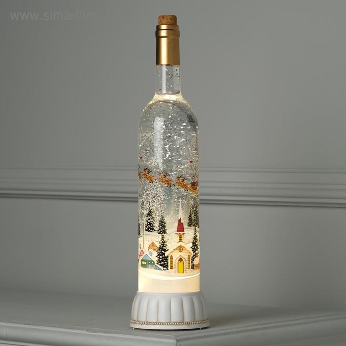 фото Фигура световая бутылка "березы", 9х9х35 см, usb, музыка, т/белый luazon lighting