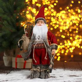 Дед Мороз "В красном тулупе с фонарём" 19х30 см