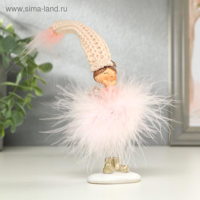 Сувенир полистоун Ангелочек-малышка в розовой пуховой юбке МИКС 22х4х5 см