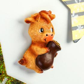 

Магнит полистоун "Бычок Аркаша с кувшином золотых монет" 6,5х4 см