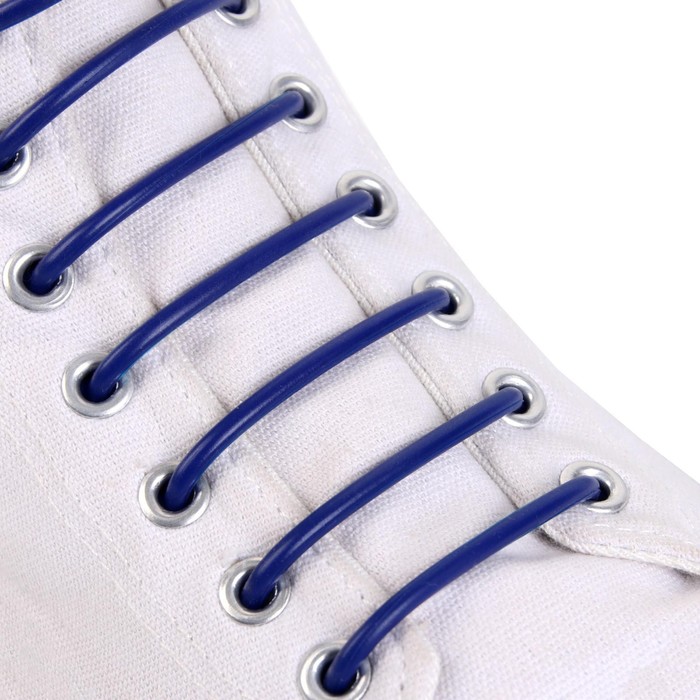 

Набор шнурков для обуви, 10 шт, силиконовые, круглые, d = 3 мм, 6,5 см, цвет синий