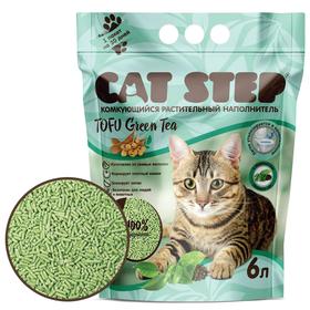 Наполнитель для кошачьих туалетов Cat Step Tofu Green Tea 6L, растительный комкующийся Ош