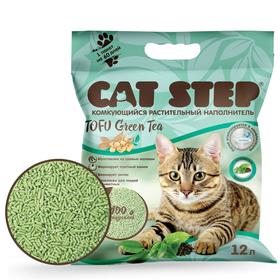 Наполнитель для кошачьих туалетов Cat Step Tofu Green Tea 12L, растительный комкующийся Ош