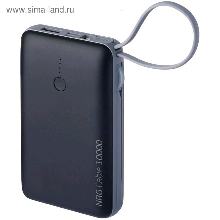 Внешний аккумулятор Deppa (33561) NRG, Cable 4 в 1, 10000мАч, 2xUSB, 1xUSB-C, 2.1A, чёрный