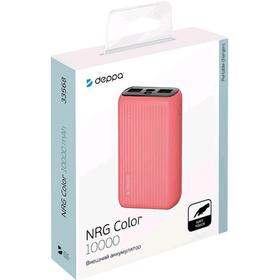 

Внешний аккумулятор Deppa (33568) NRG Color, 10000мАч, 2xUSB, 2.4A, коралловый