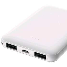 

Внешний аккумулятор OLMIO (039033) Mini-5, 5000мАч, 2хUSB, 2.1A, белый