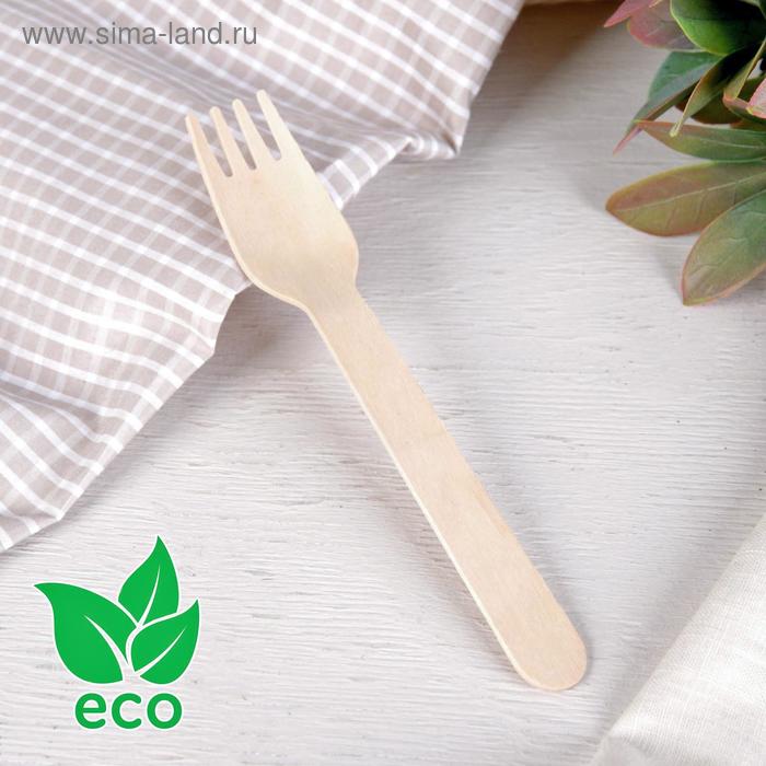 Вилки одноразовые, 16 см, 10 шт/упаковка, шпон берёзы