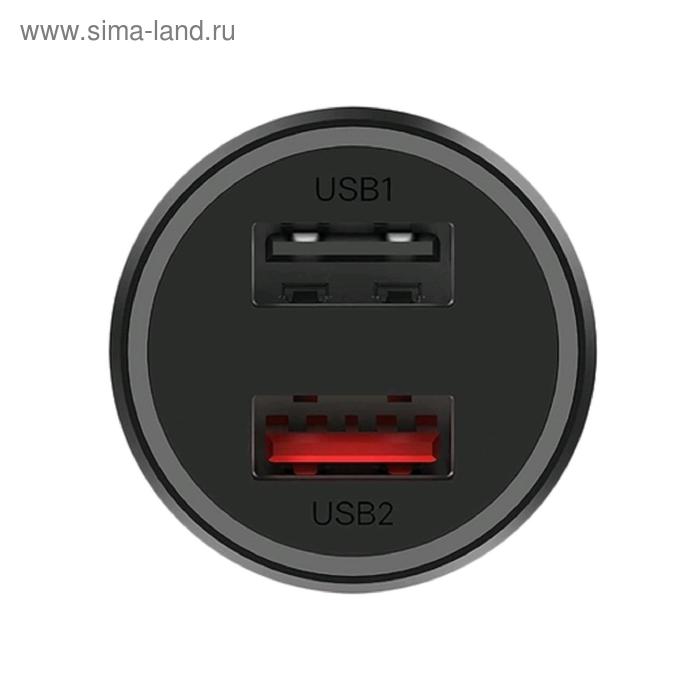 фото Автомобильное зарядное устройство xiaomi mi 37w dual-port car charger, 2 usb, 3а, черное