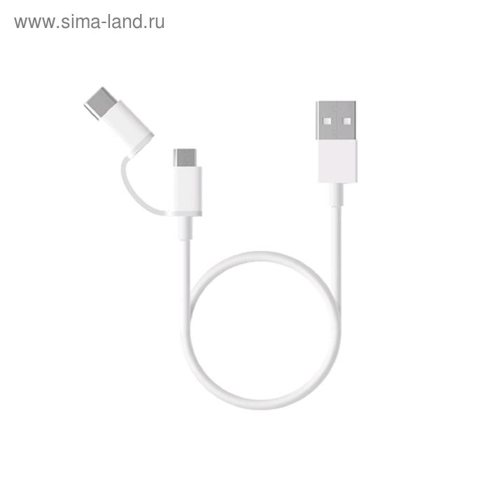 Кабель XIAOMI Mi 2-in-1 USB Cable Micro-USB to Type-C, 1 м, белый (SJV4082TY) usb кабель xiaomi mi 2 in 1 usb cable micro usb to type c 30cm