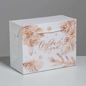 Пакет-коробка «С Новым годом», 23 × 18 × 11 см Ош