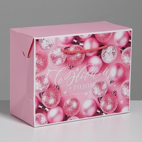 Пакет-коробка «Розовые шары», 23 × 18 × 11 см Ош
