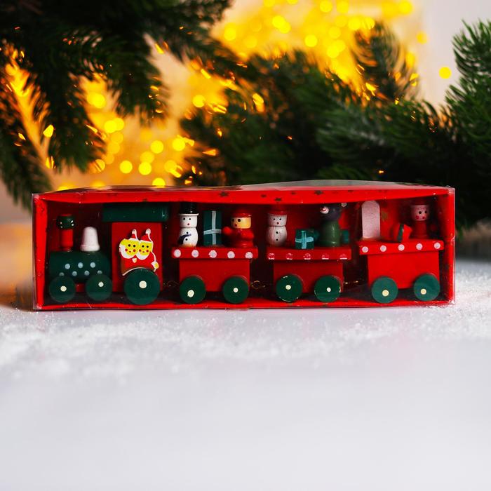 Новогодний декор «Сказочный поезд» 20×5×3 см лесная мастерская сувенир новогодний поезд 33 5 см