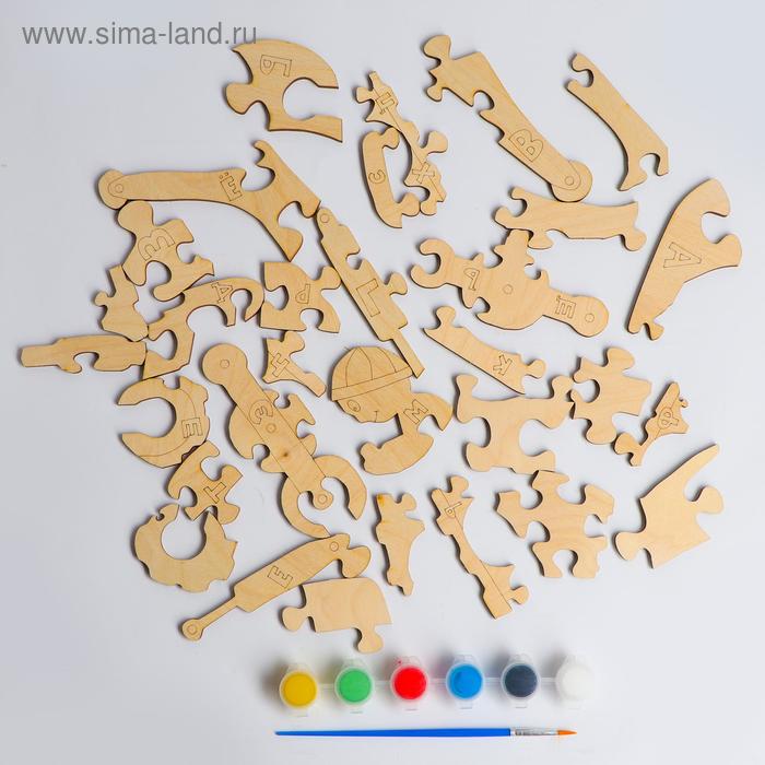 Деревянный пазл «Экскаватор» 20×20×4 см