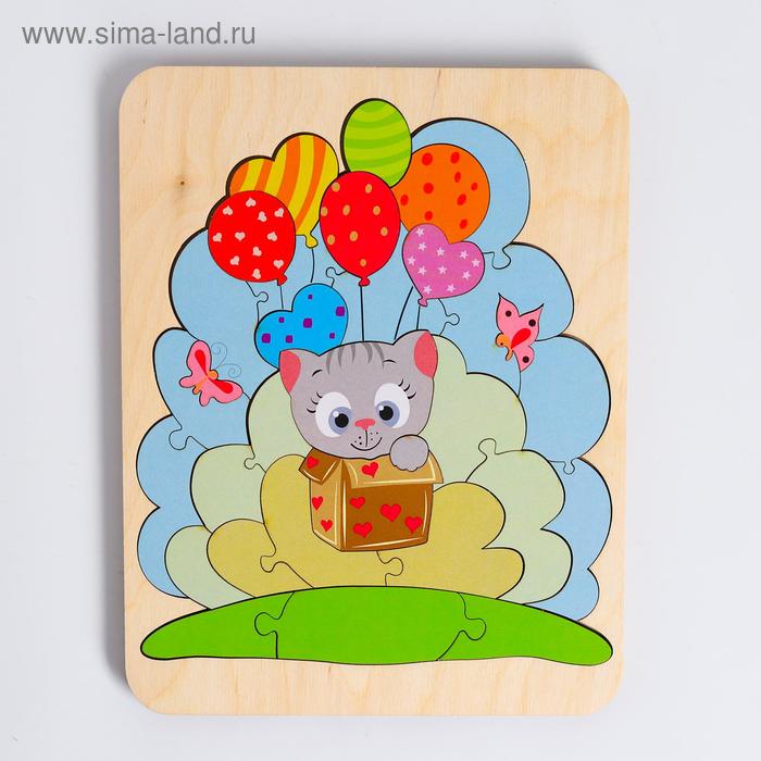 Пазл - вкладыш Путешествие котёнка 2217 см 284₽