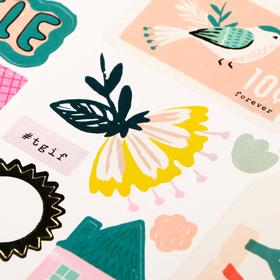 

Стикеры из кардстока Crate Paper "GOOD VIBES" 87 шт