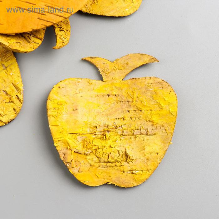 фото Набор декоративных элементов из коры дерева "яблоко", 7 см, 8 шт, желтый астра