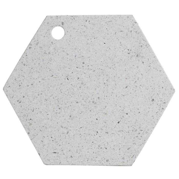 Доска сервировочная из камня Elements hexagonal, 30 см, серый