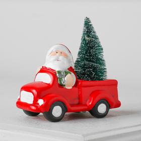 

Фигура световая керамическая "Дед Мороз на машине" 11 см, 2 LED, 2xAG13