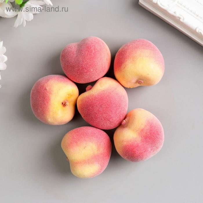 Набор декоративных персиков 5 см, 6 шт, розовый
