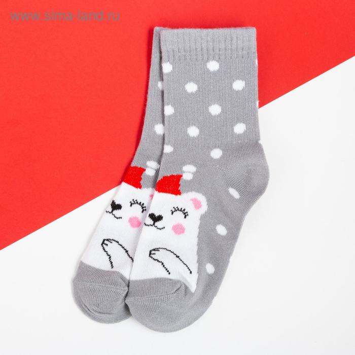 Носки детские новогодние KAFTAN Bear р-р 16-18, серый носки детские kaftan мишка р р 16 18 серый