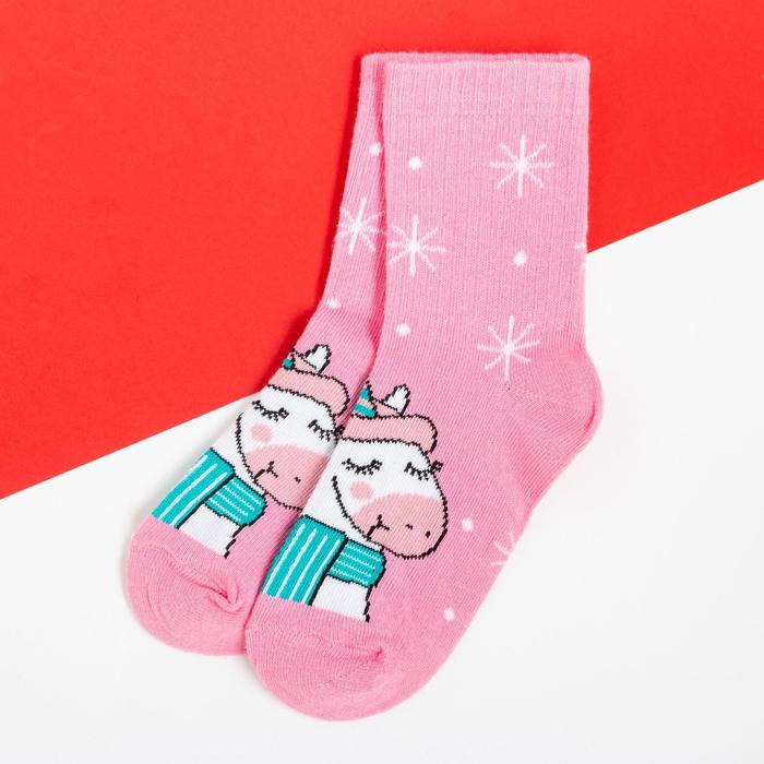 

Носки детские новогодние KAFTAN "Единорог" р-р 16-18, розовый