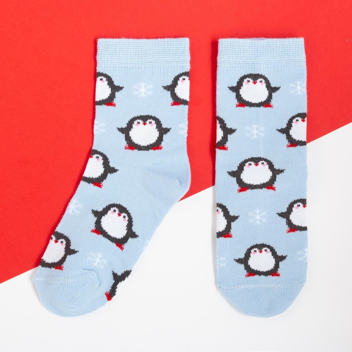 Носки детские KAFTAN Пингвины размер 18-20, голубой носки kaftan мишка размер 18 20 голубой