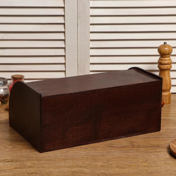 Хлебница деревянная "Буханка", прозрачный лак, цвет орех, 38×24.5×16.5 см
