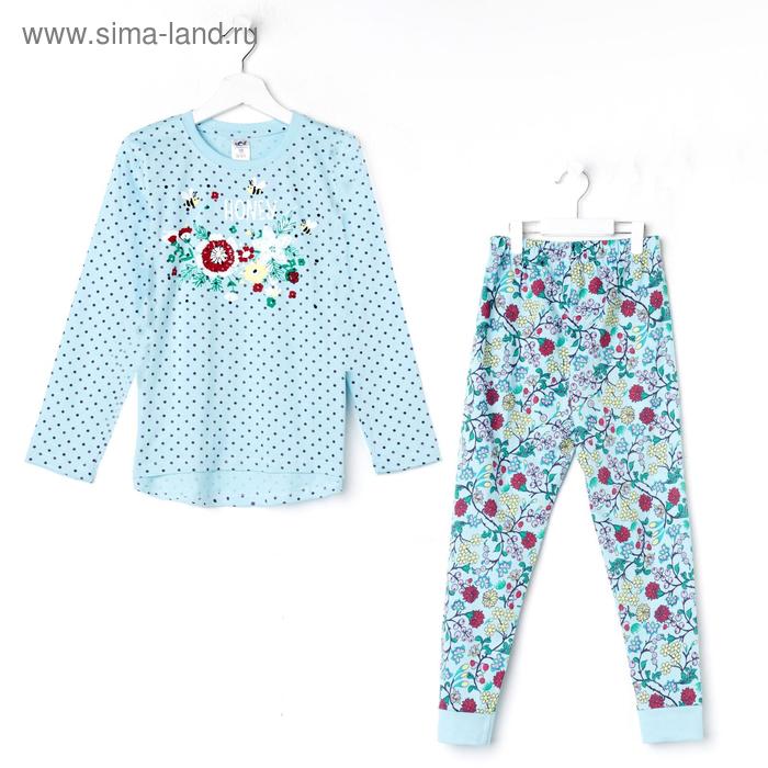 Пижама для девочки, цвет голубой, рост 146-152 см (42)