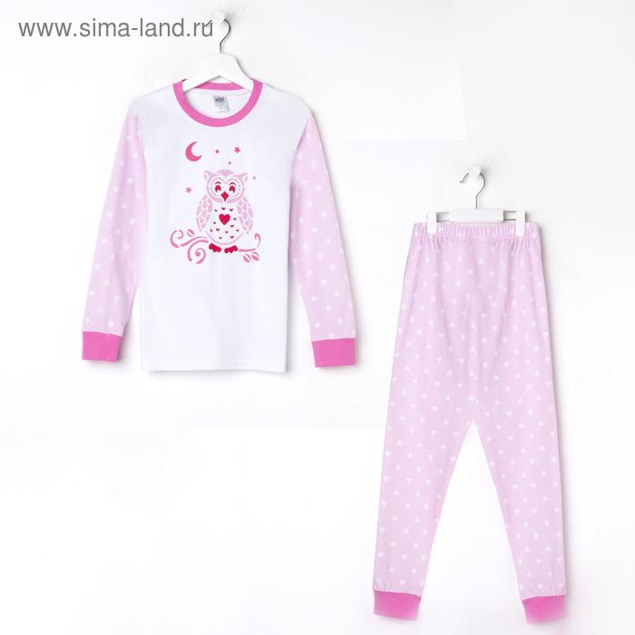 Пижама для девочки, цвет розовый, рост 104-110 см