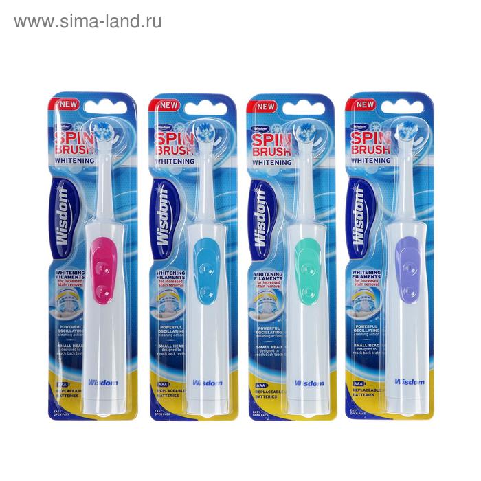 Электрическая зубная щётка Wisdom Spinbrush Whitening возвр-вращ насадка МИКС от 2хААА 59900₽