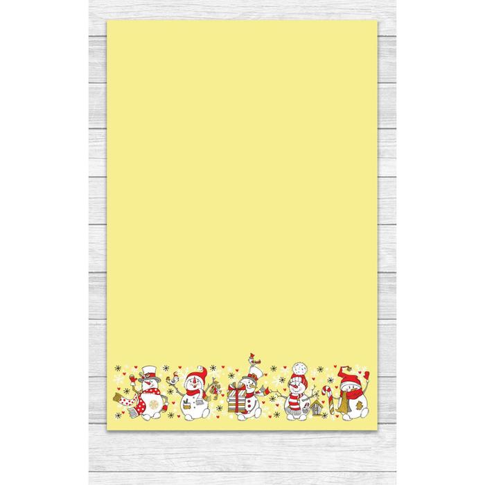 фото Полотенце «снеговики» 39х60 см, цвет жёлтый гранд-стиль