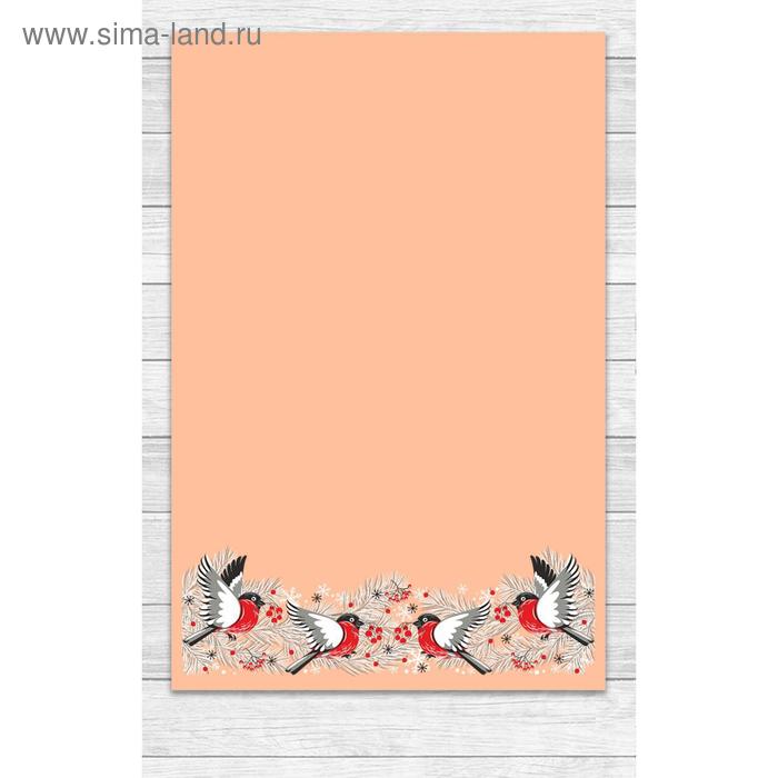 фото Полотенце «снегири» 39х60 см, цвет персик гранд-стиль