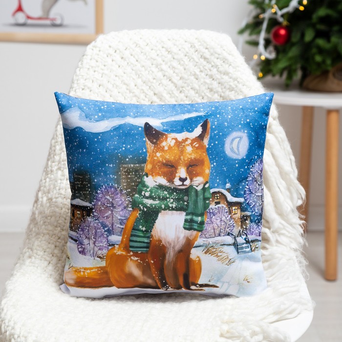 фото Подушка декоративная, размер 35х35 см, габрадин, холлофайбер, полиэстер100% гранд-стиль