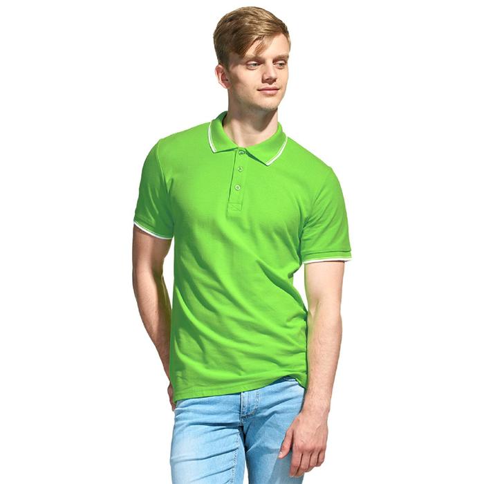 фото Рубашка поло мужская, размер l, цвет ярко-зелёный stan