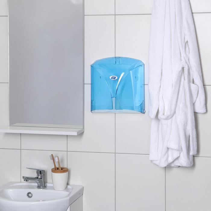 фото Диспенсер бумажных полотенец в листах, цвет голубой titiz