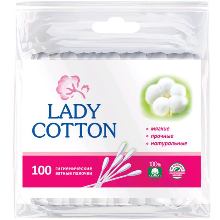 Ватные палочки Lady Cotton в полиэтиленовом пакете, 100 шт
