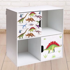 Стеллаж с дверцами «Динозавры», 60 × 60 см, цвет белый Ош