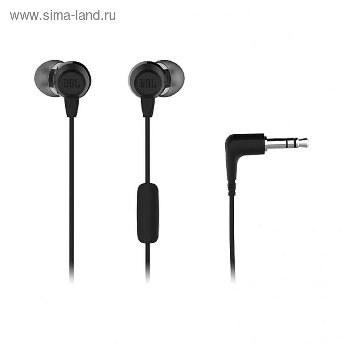 Наушники JBL C50HI, вакуумные, микрофон, проводные, 1.2м, чёрные